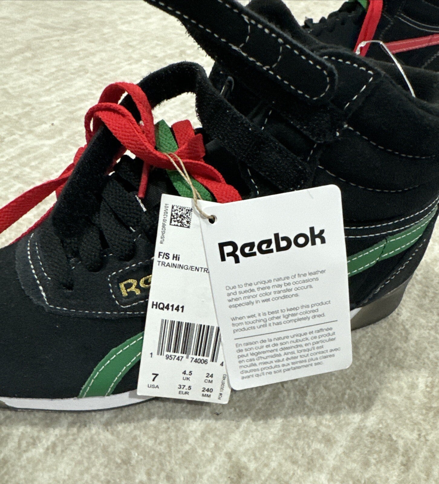 NEW Reebok Freestyle Hi Human Rights Now Womens Size 7 Black Lifestyle Sneakers