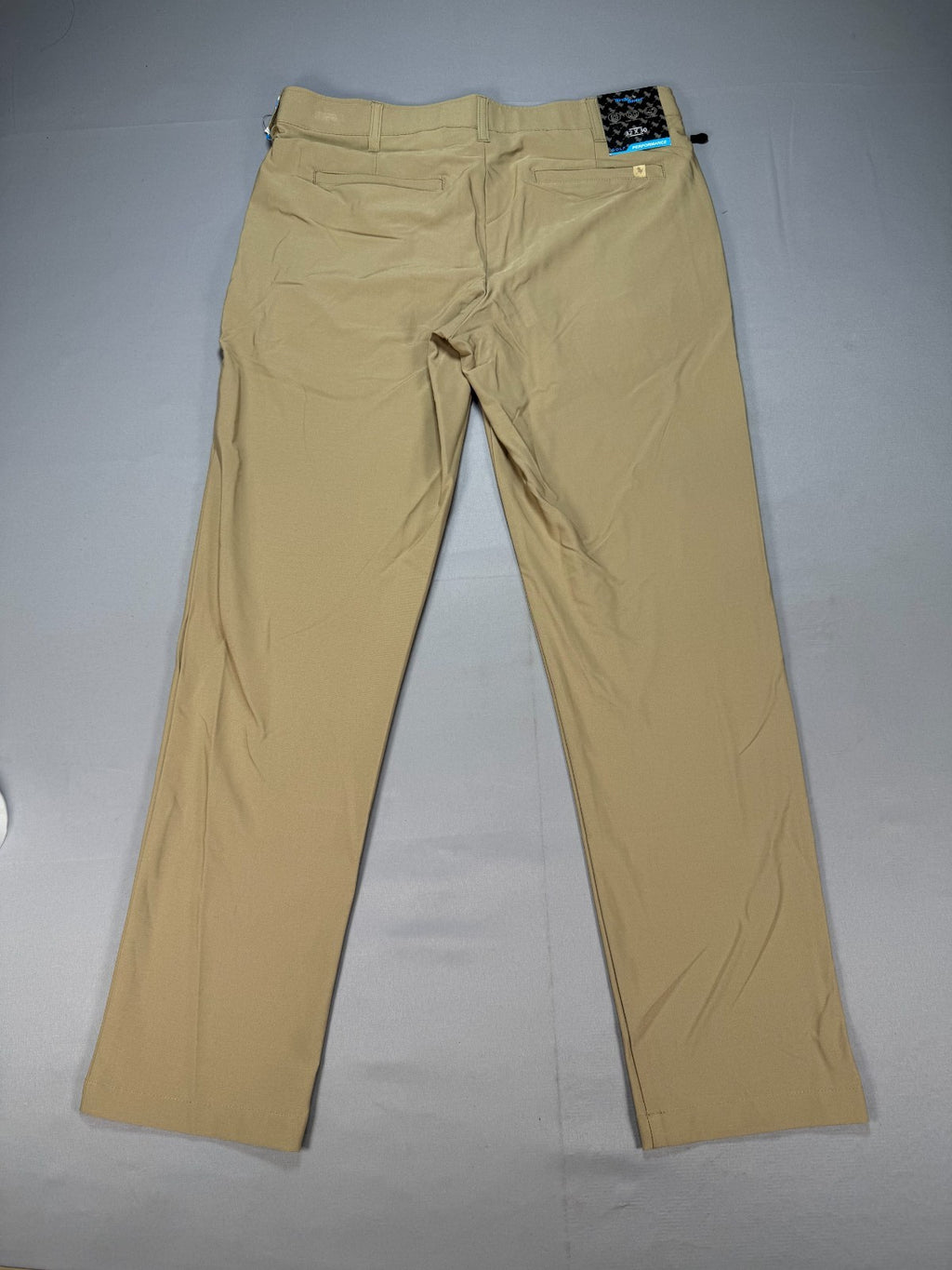 Birdie Bound Golf Chino Pants Men's 32x30 Khaki Flat Front Stretch Performance