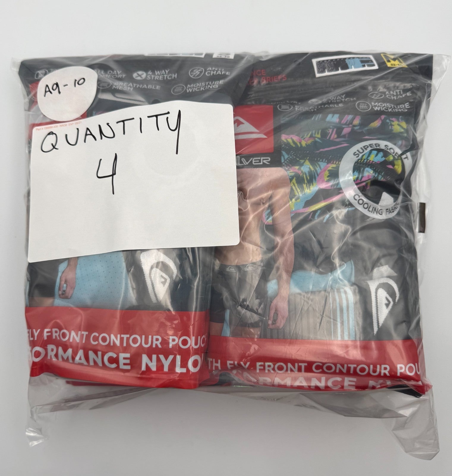 Quiksilver Mesh Boxer Brief Men Small Multi Stretch Performance Underwear 4-Pack