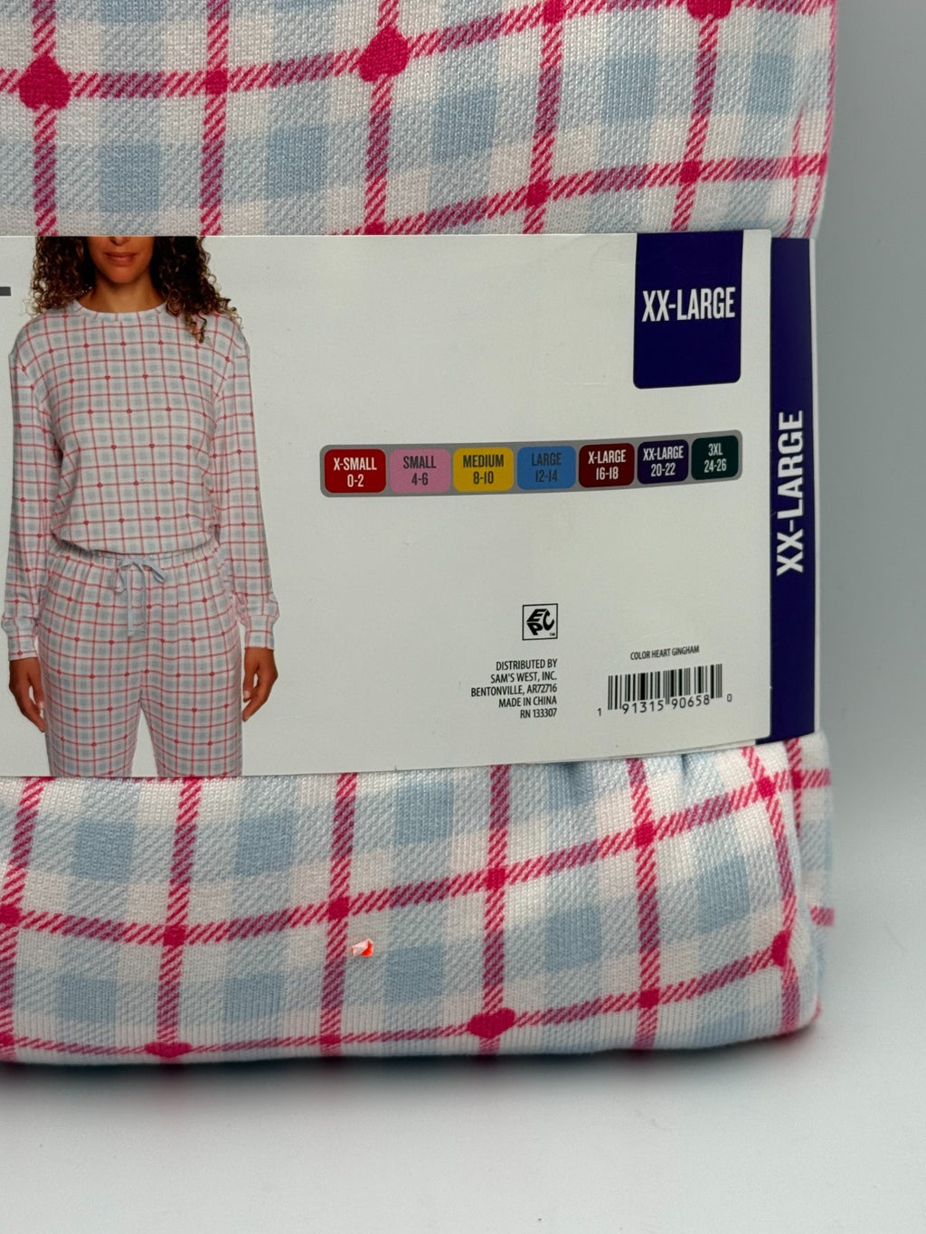 NWT Loft Super Soft Knit Pajama Set Women's 2XL Pink Checkered Comfort 2-Piece
