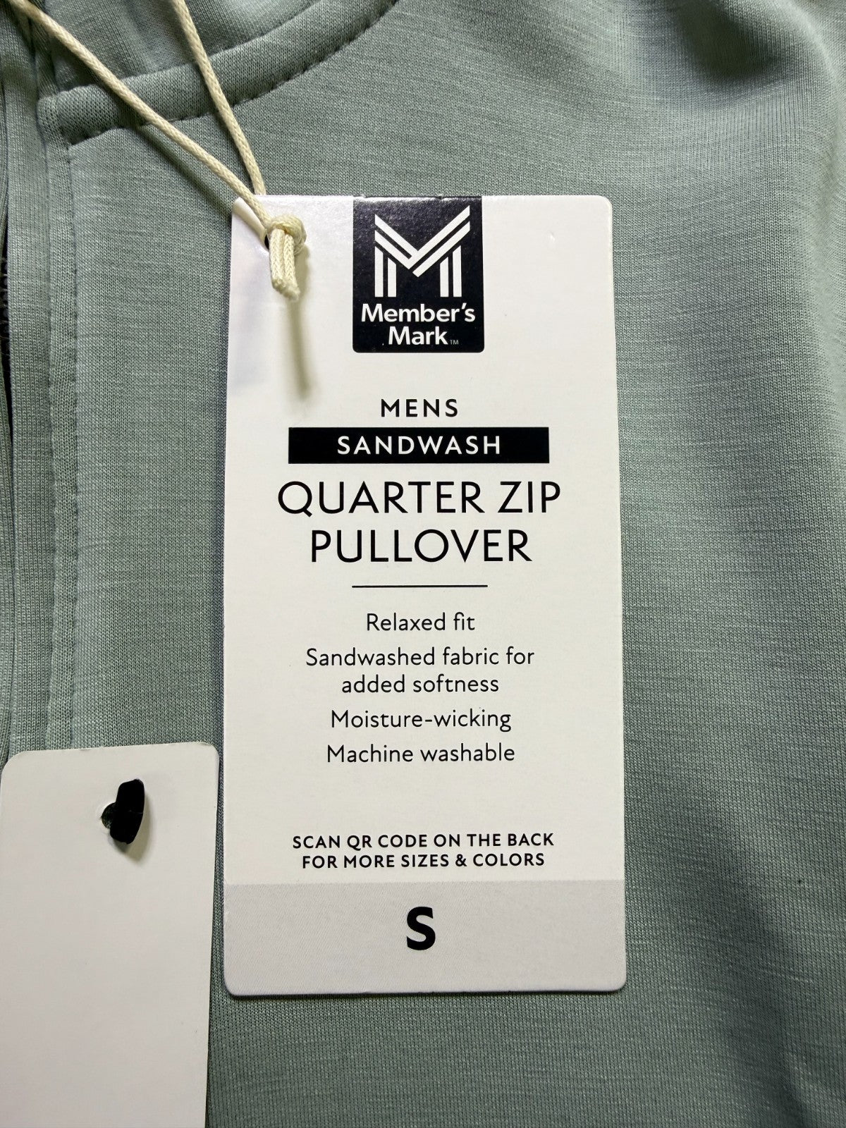 NWT Member's Mark Sandwash Quarter-Zip Pullover Sweatshirt Men's Green Small