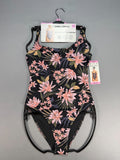 NWT Billabong One-Piece Swimsuit Women Small Black Floral Sleeveless Summer Gear