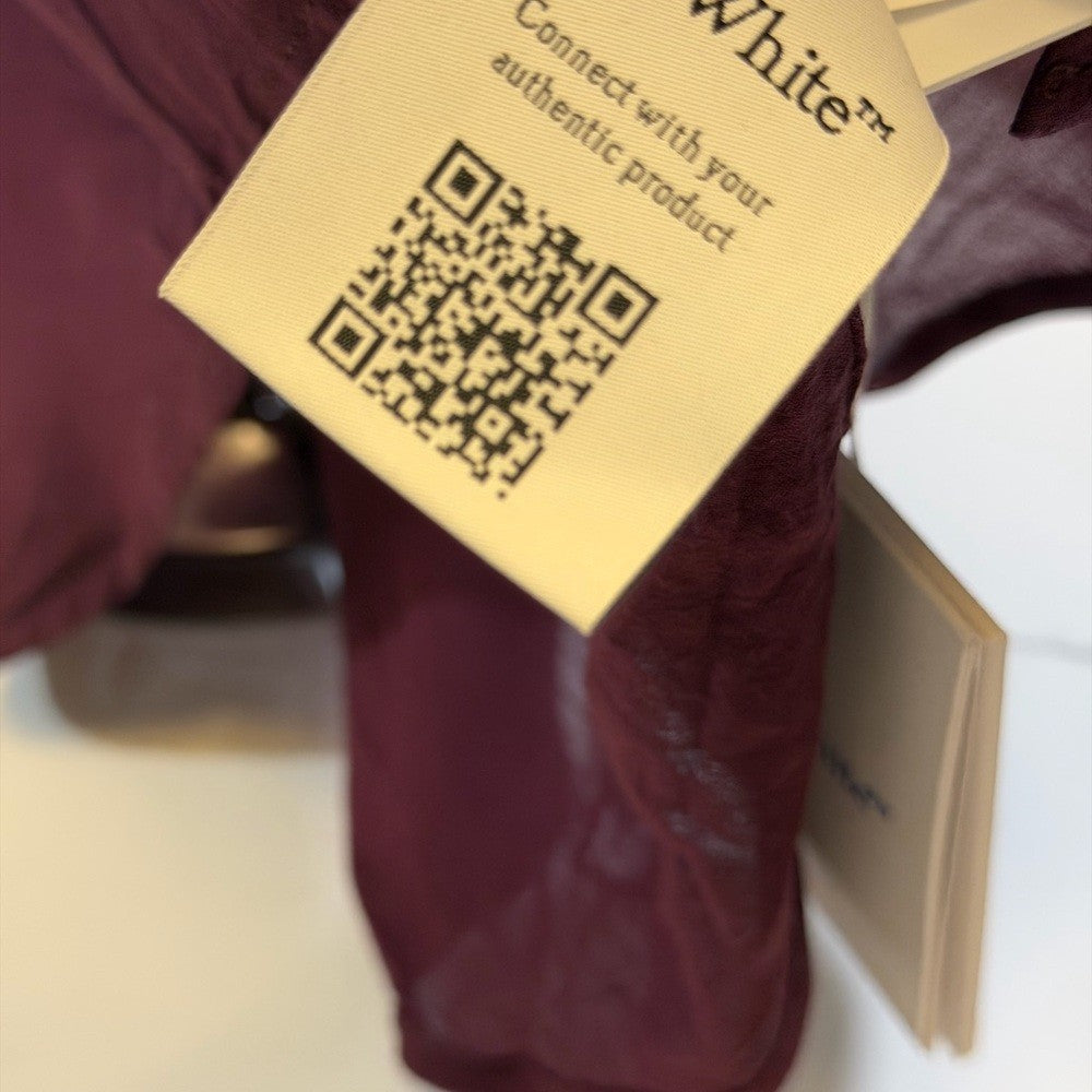Off-White Deep Burgundy Button Silkjer shirt Size Large NWT
