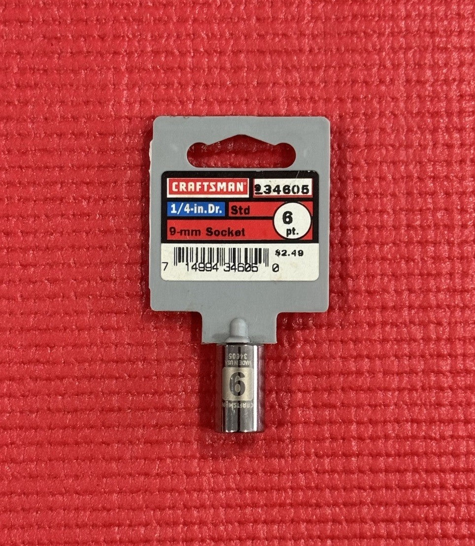 Craftsman 34605 Socket 1/4" Drive 9mm 6pt Easy Read NOS Vintage Made In USA