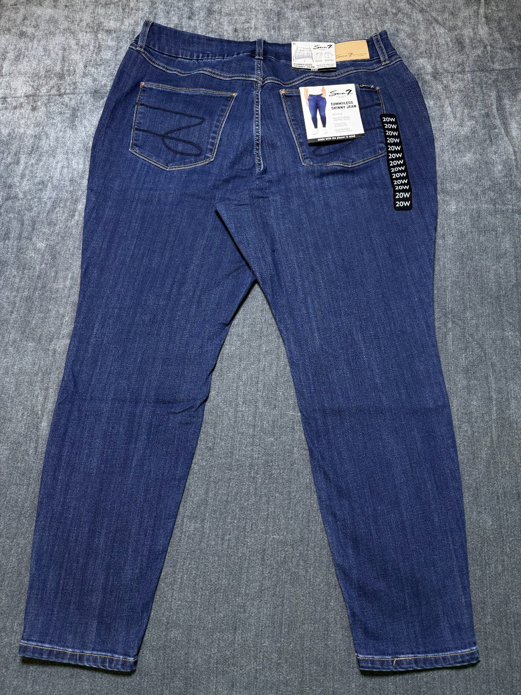 NWT Seven7 Tummyless Skinny Jeans Women's 20W Blue Denim Medium Wash 5-Pockets