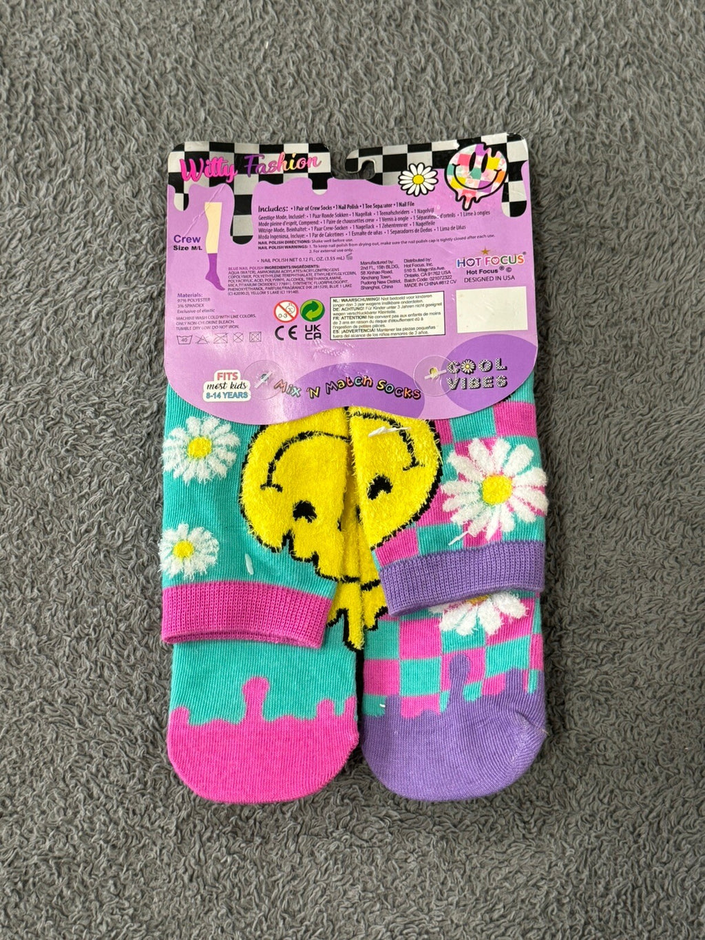 NEW WITTY FASHION COOL VIBES SOCKS AND NAIL POLISH