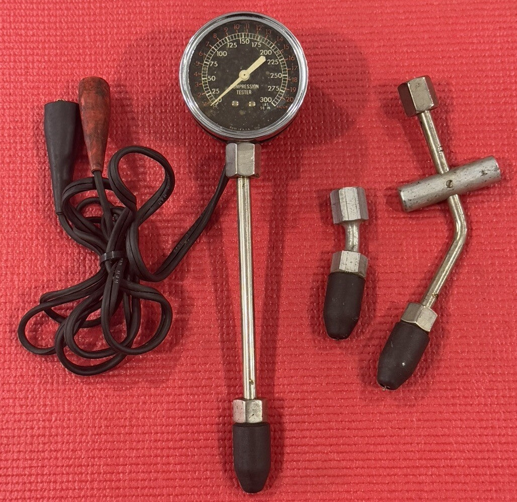 Vintage Electric Model 3335 Universal Compression Tester Gauge 0-300 Psi USA