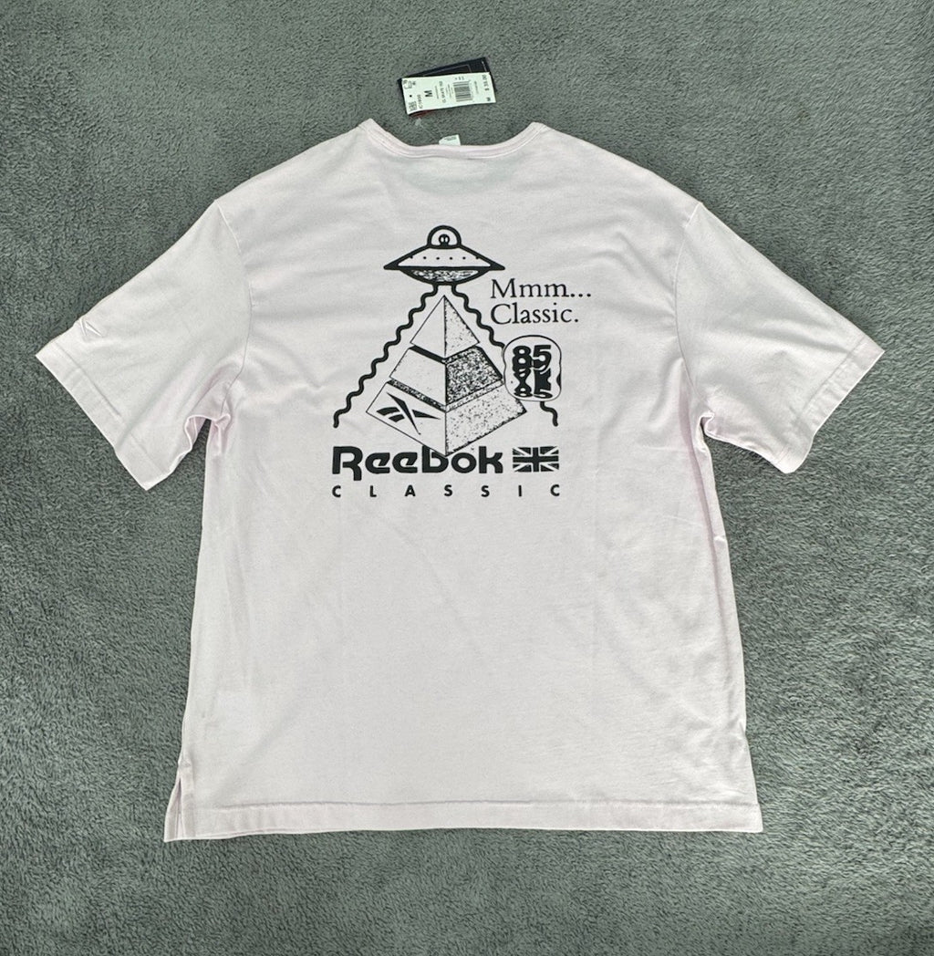 Reebok Classic T-Shirt Classics Skateboard UFO Pyramid Skate Shirt Pink Medium