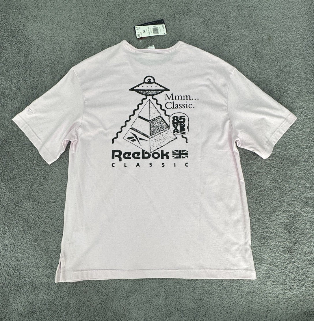 Reebok Classic T-Shirt Classics Skateboard UFO Pyramid Skate Shirt Pink Medium