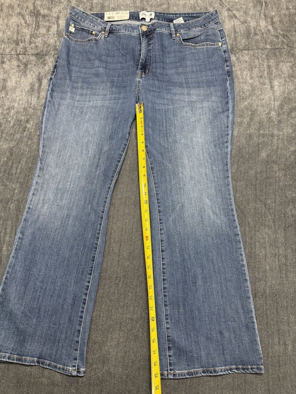 NWT Seven7 Bootcut Jeans Women's 18W Blue Denim Medium Wash High Rise Hipster