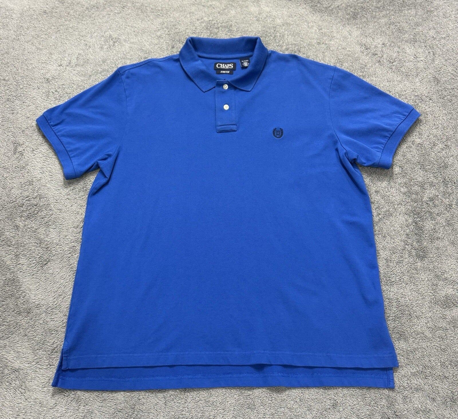 Chaps Men's Size XL Stretch Short Sleeve Blue Polo Shirt Excellent