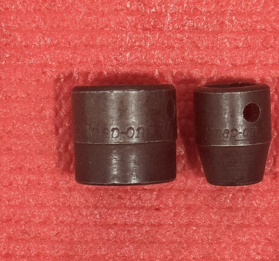 Snap-On Tools 2 PC Set PF100 & PF200, 3/8" Drive SAE 6PT Shallow Socket USA
