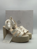 New The Drop Bea Platform Heels Sandals Women's 10 White Ankle Strap Fashion
