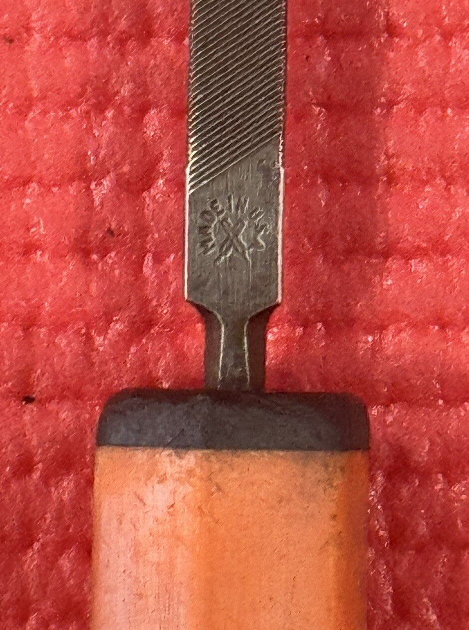 Vintage Nicholson 6" Slim Taper File With Handle Made In USA