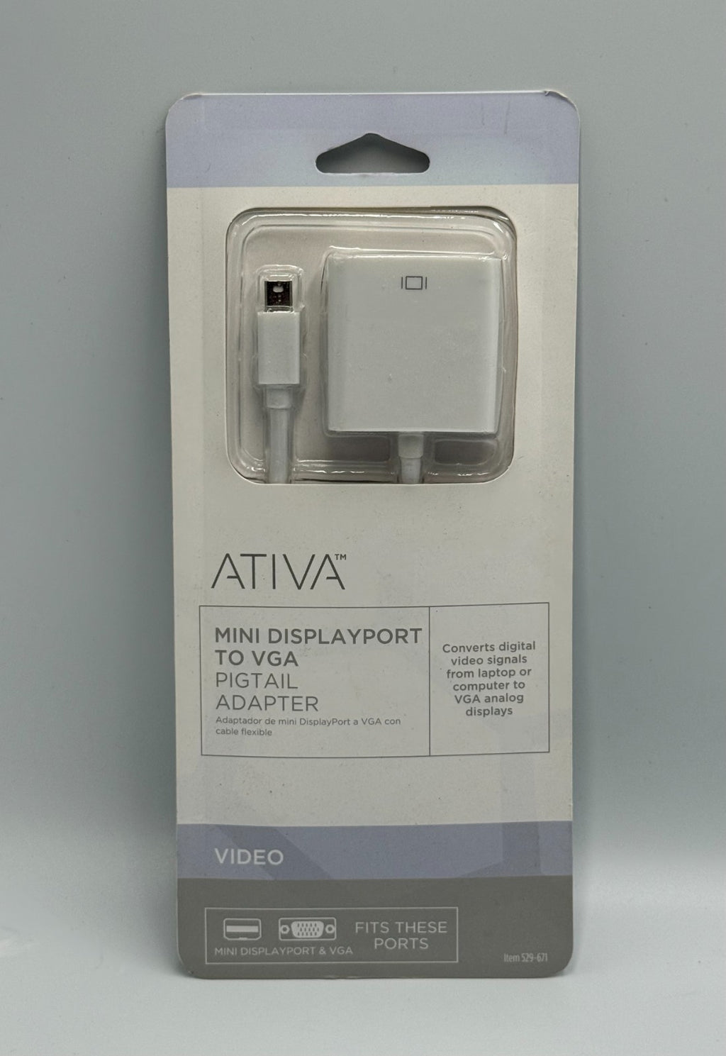 New Ativa Mini DisplayPort to VGA Adapter Mac Windows Laptop to Monitor Cable