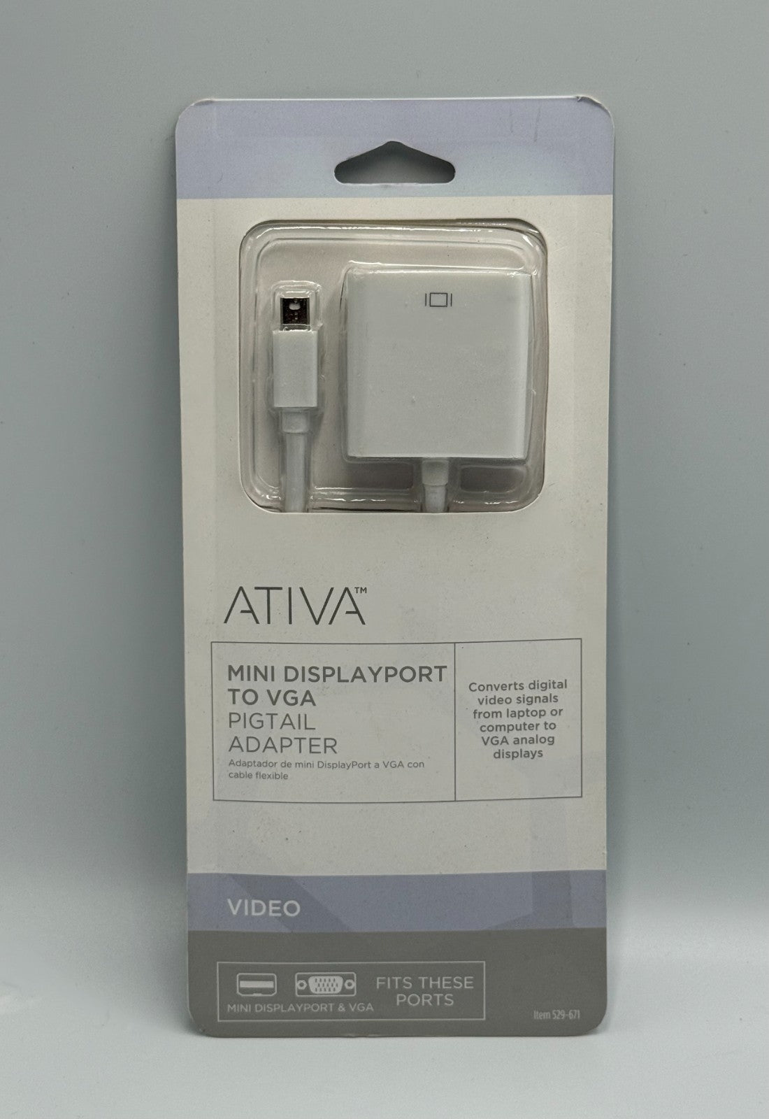 New Ativa Mini DisplayPort to VGA Adapter Mac Windows Laptop to Monitor Cable