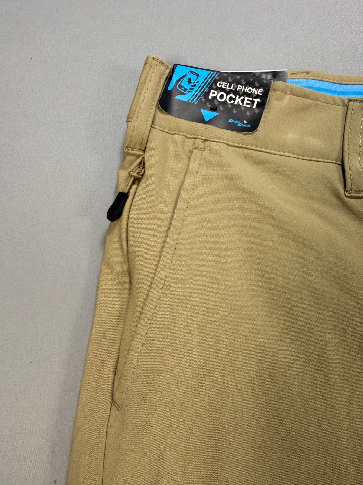 NWT Birdie Bound Golf Pants Men's 36X30 Beige Flat Front Lightweight Performance