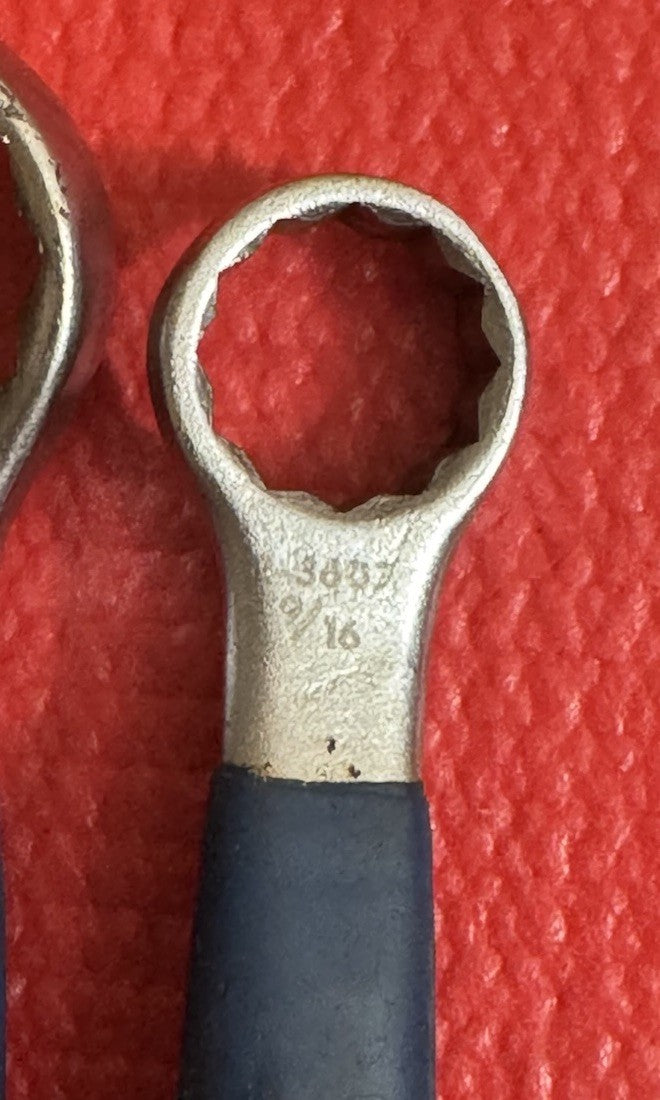 Vintage Western Electric R-3610 R-3607 R-3606 3pc Set Box Wrench Set Blue Handle