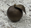 Vintage Large Solid Brass Apple Paperweight Desktop Rare