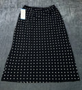 NWT Aeropostale Classic Polka Dot Maxi Slip Skirt Women's Large Black Preppy