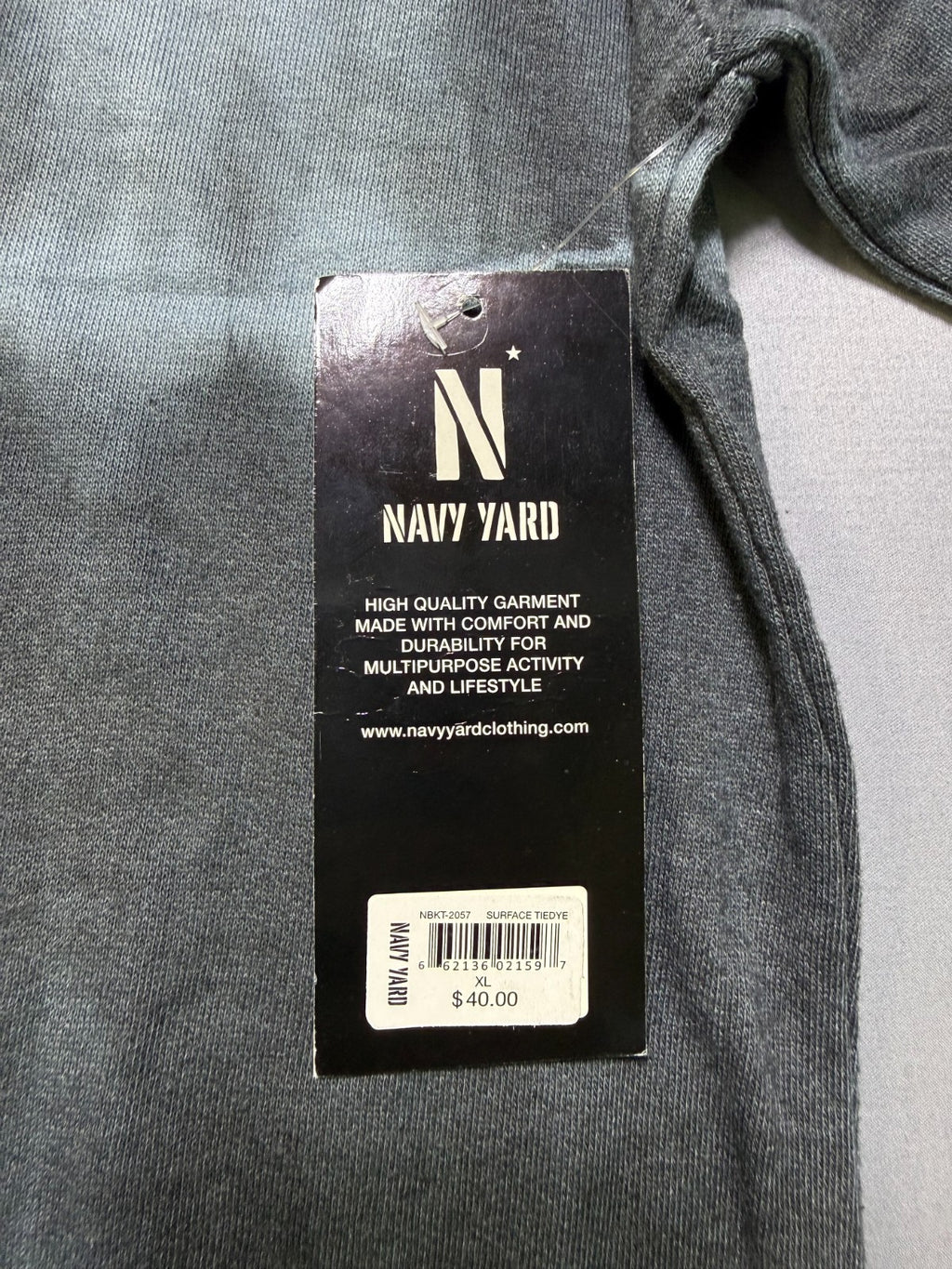 NWT Navy Yard Tie Dye Crew Neck Sweatshirt Men's X-Large Gray Black Long Sleeve
