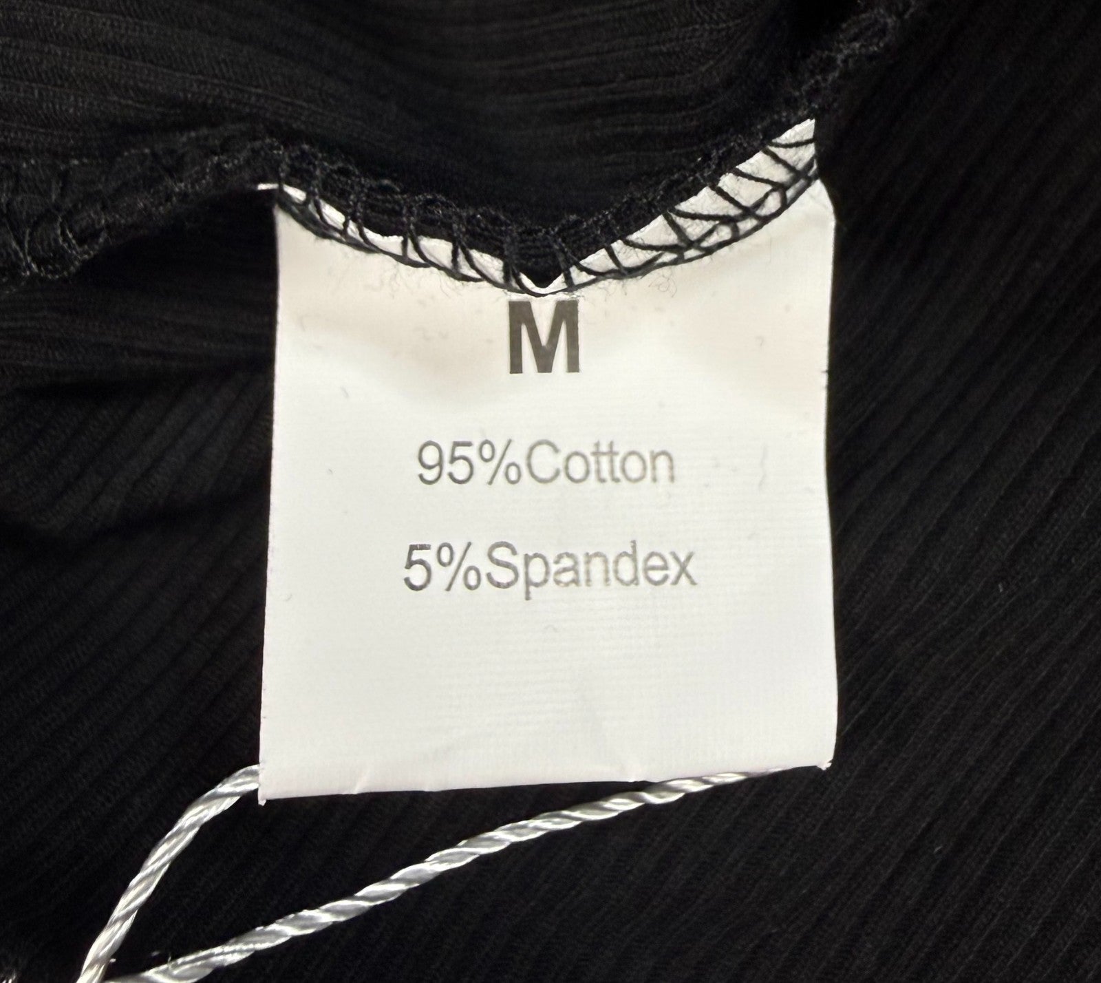Oakgarden Ribbed Mock Turtleneck T-Shirts Women Medium Black Long Sleeve Top