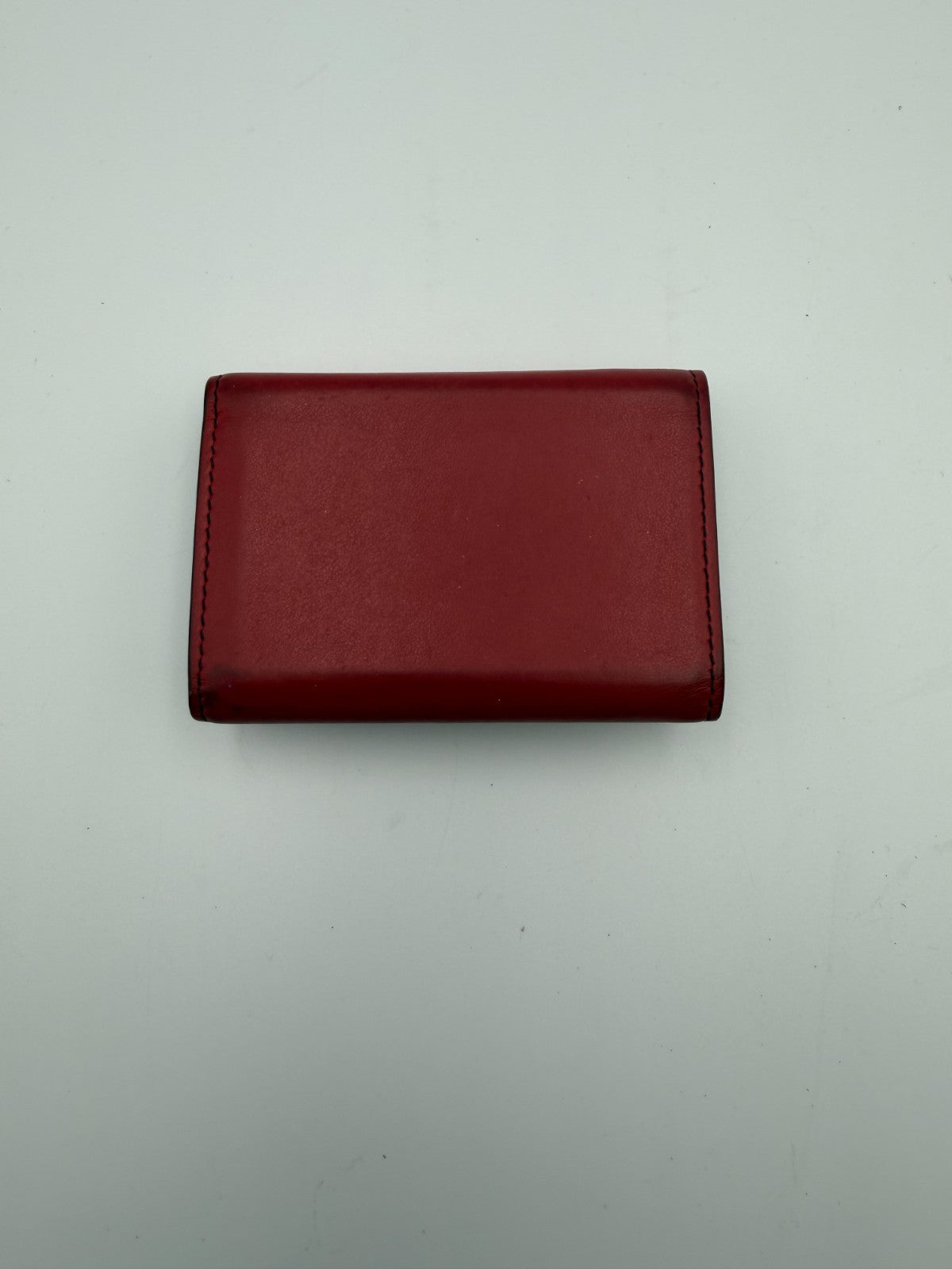 Givenchy Paris Trifold Wallet Men's Red Leather Black Trim Fashion Card Holder