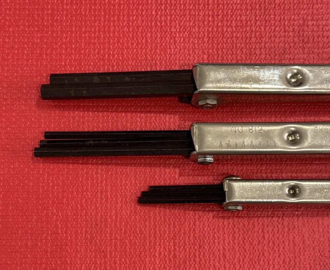 EKLIND TOOLS FOLDING HEX KEY ALLEN WRENCHES No.51,812,91-S  Chicago USA 3 Pc Lot