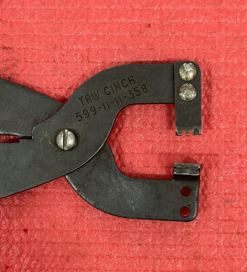 Vintage TRW Cinch 599-11-11-358 Hand Crimper Tool Red Handle