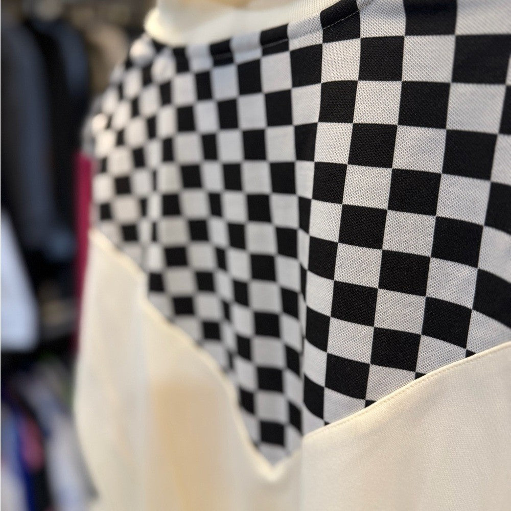 Palm Angels Cream and Pink Checkered Jacket Size Large