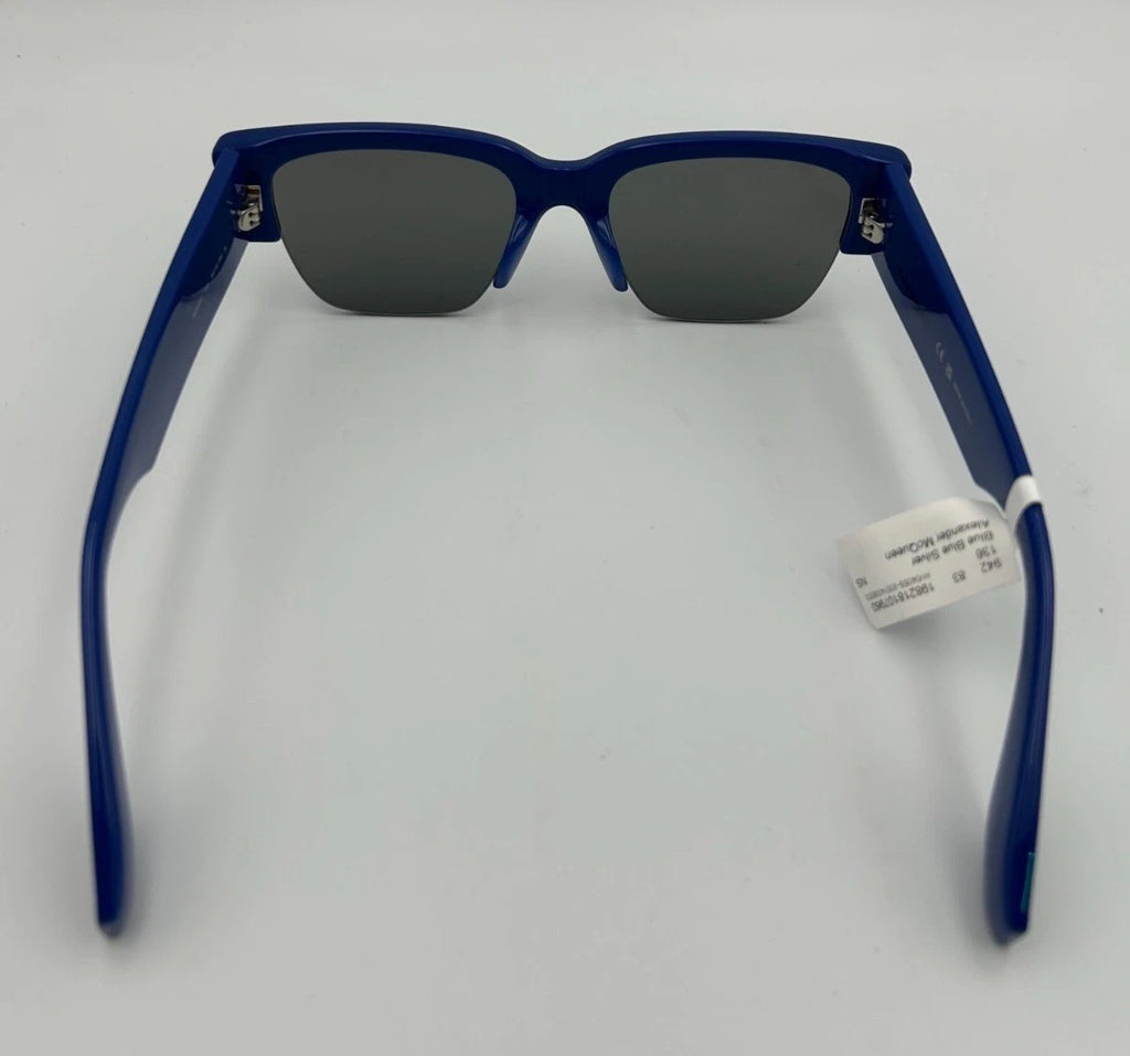 Alexander McQueen 76000236 Blue Rectangular Sunglasses Bold Logo Unisex Italy
