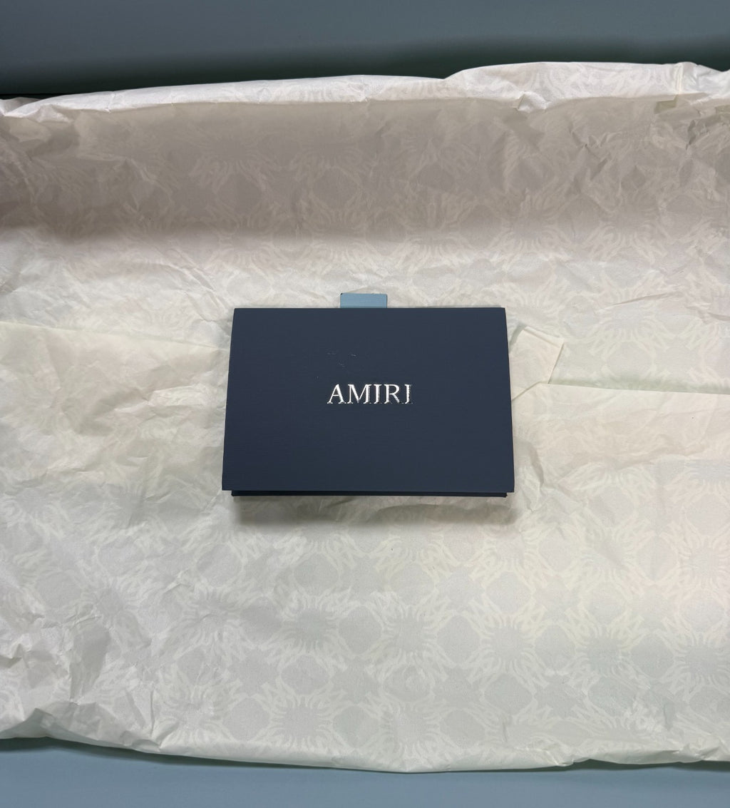 Amiri MA Quad Silk Bowling Shirt Men's XL Black Collared Button Closure w/ Box