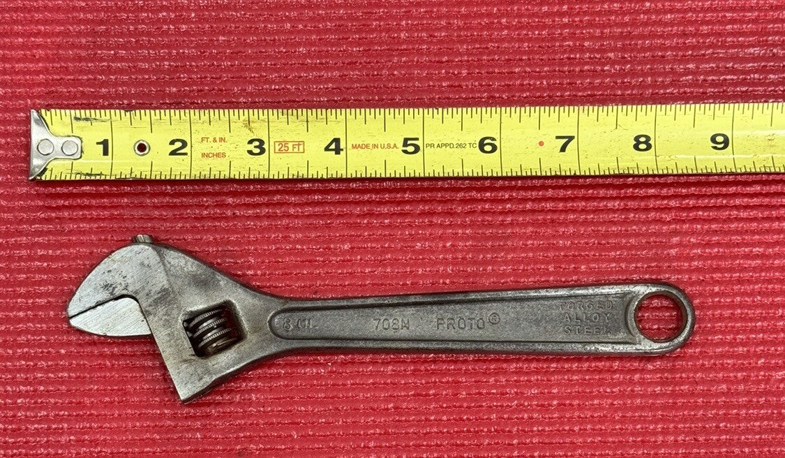 Vintage Proto 708N 8” Adjustable Wrench made In USA  N3