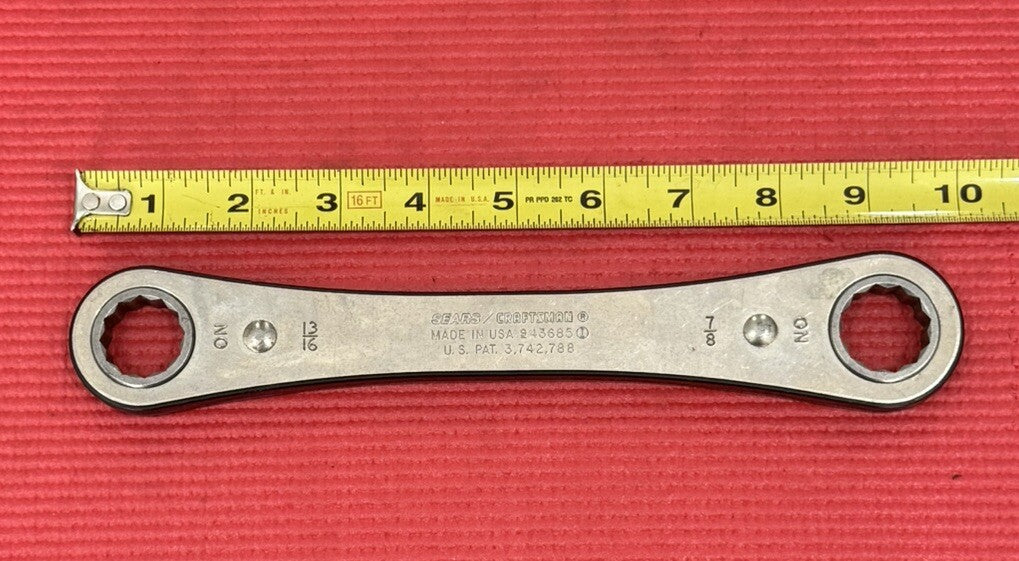 Vintage Craftsman 13/16” x 7/8” Ratcheting Box End Wrench 43685 Made in USA