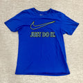 Nike Mens "Just Do It" Blue w/Green Checkmark Graphic T-shirt Size Large