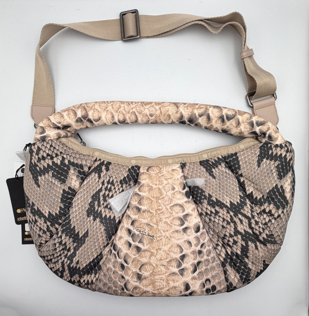 LeSportsac X Roberto Cavalli Venezia Medium Hobo Bag Women's Python Snakeskin