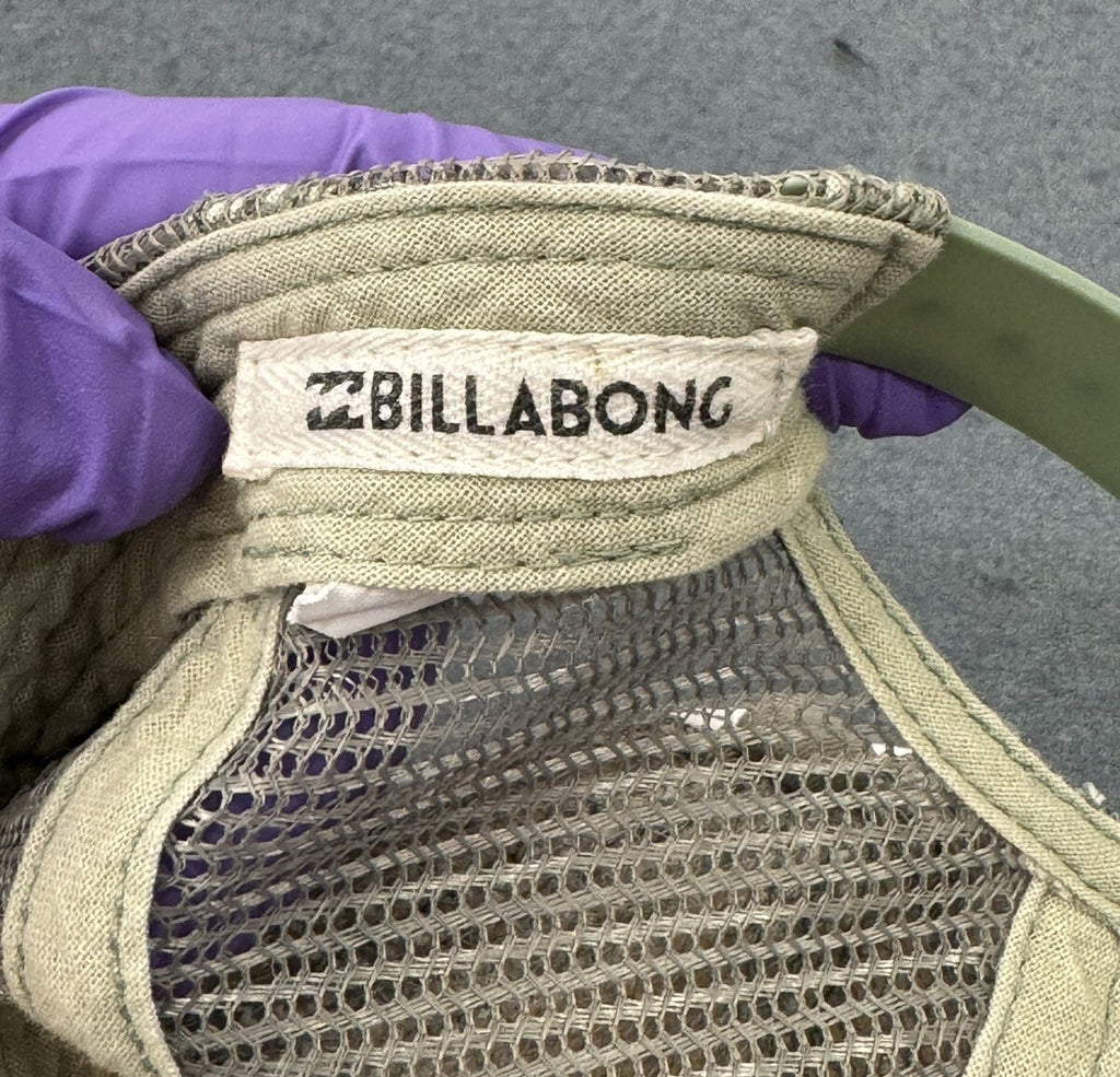 Vintage Billabong Find Adventure One Size Adjustable Hat White & Green Rare C1