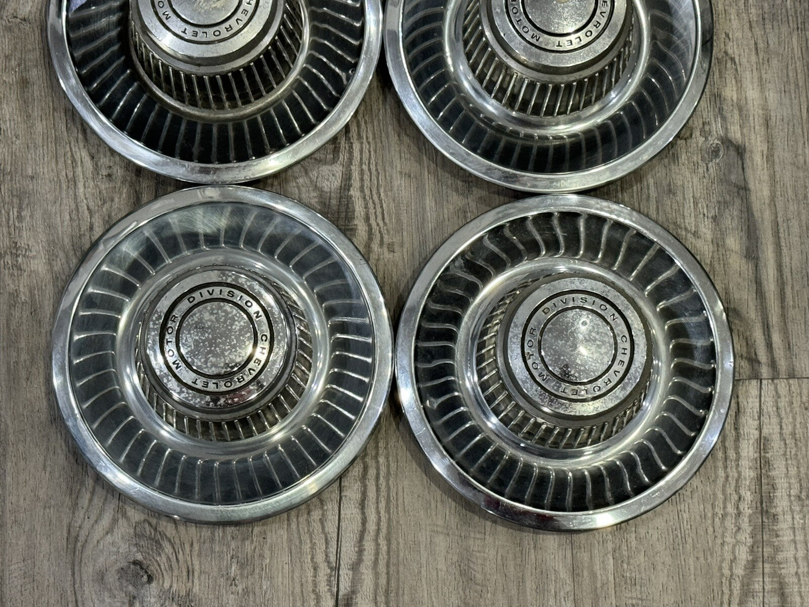 1968-82 Chevrolet Rally OEM Wheel Center Hub Caps Corvette Camaro 4 PC SET