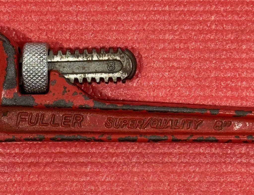 Vintage Fuller 8" Super Quality Red Pipe Wrench - Plumbing Wrench Tool - Japan