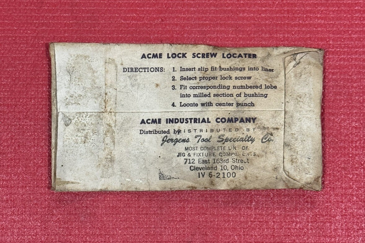 Vintage Acme Industrial Co. Lock Screw Locater Made in USA Rare