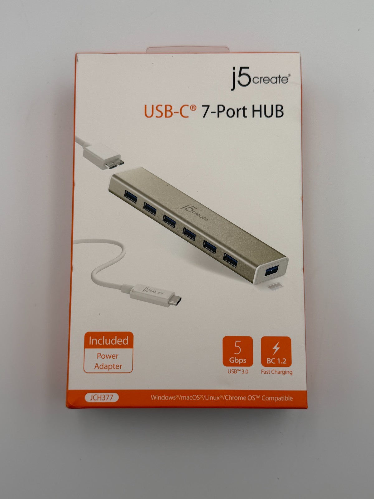 j5create JCH377 Champagne Metallic 5V/4A High Performance USB-C™ 7- Port HUB