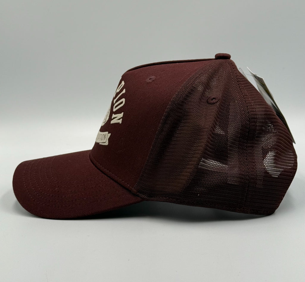 Champion 1919 Physical Education Football Trucker Hat Maroon Mesh Snapback Cap