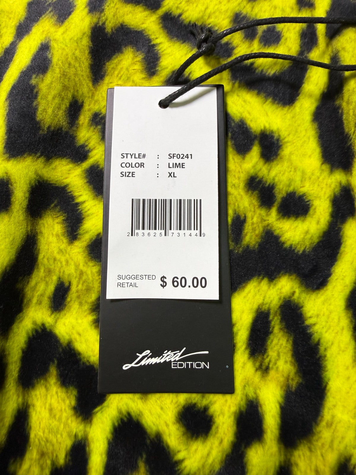 NWT Switch Remarkable Kings Leopard Print Crew Neck Sweatshirt Men's XL Yellow