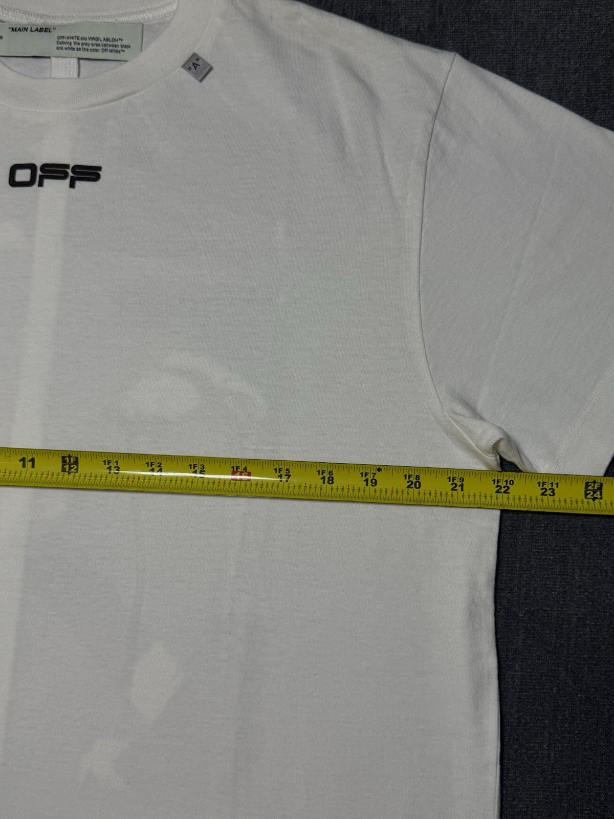 Off-White White Printed Cotton Crew Neck Oversized- XXS TShirt