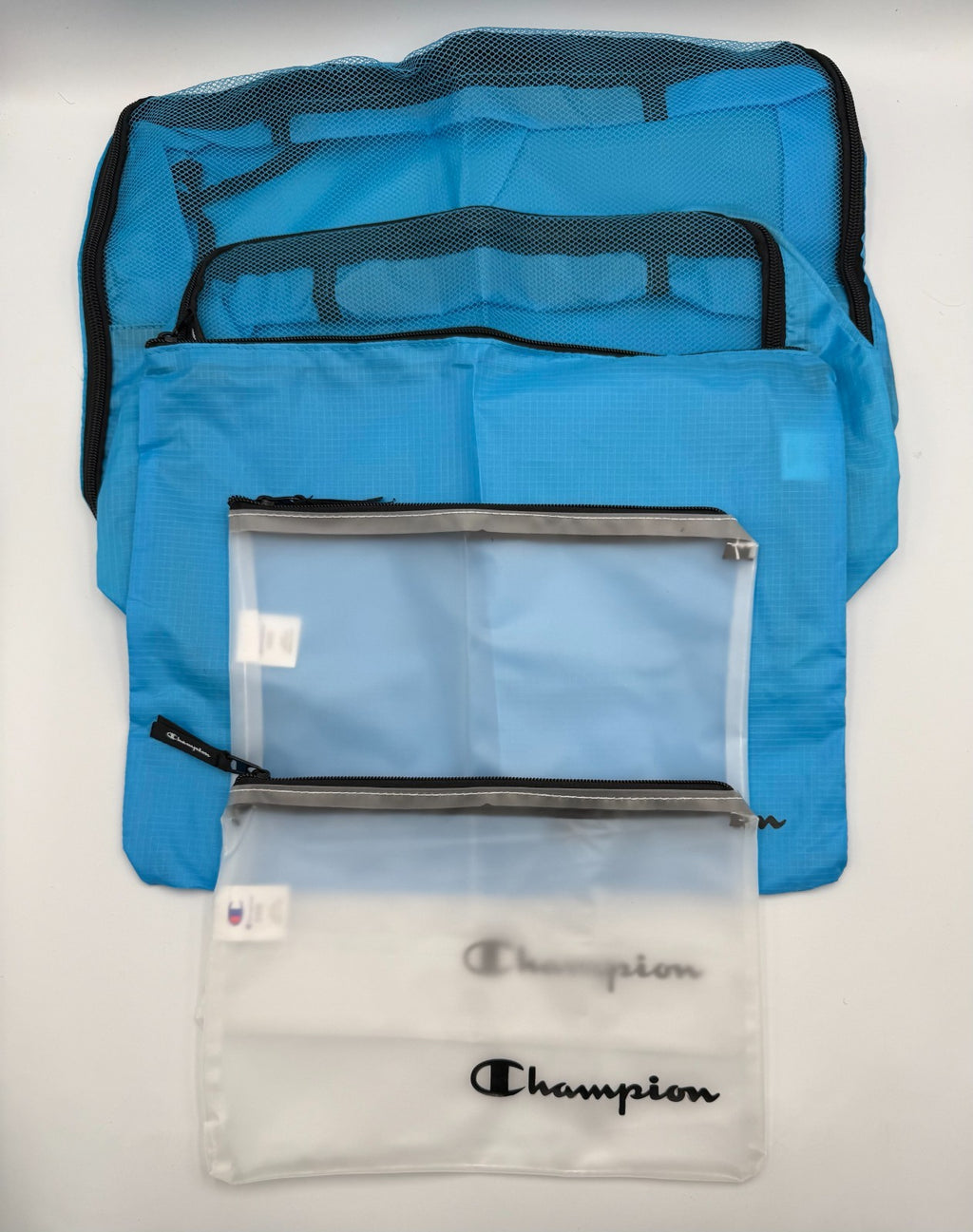 NWT Champion 6-Piece Packing Cube Set Travel Luggage Organizer Pouch Light Blue