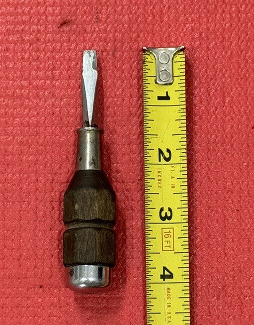 Vintage Proto 9701 Stubby Wood Handled Flathead Screwdriver 4.5” Rare