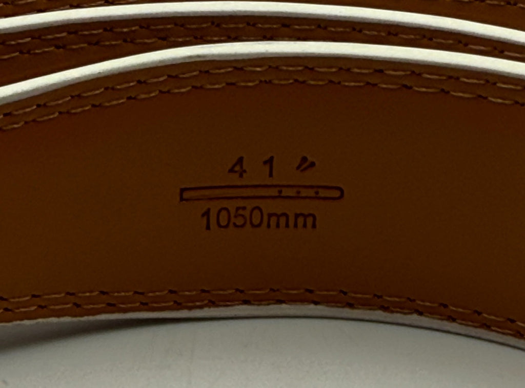 DOOPAI Genuine Leather Dress Belt Men's 41 White Single Prong Adjustable w/ Box