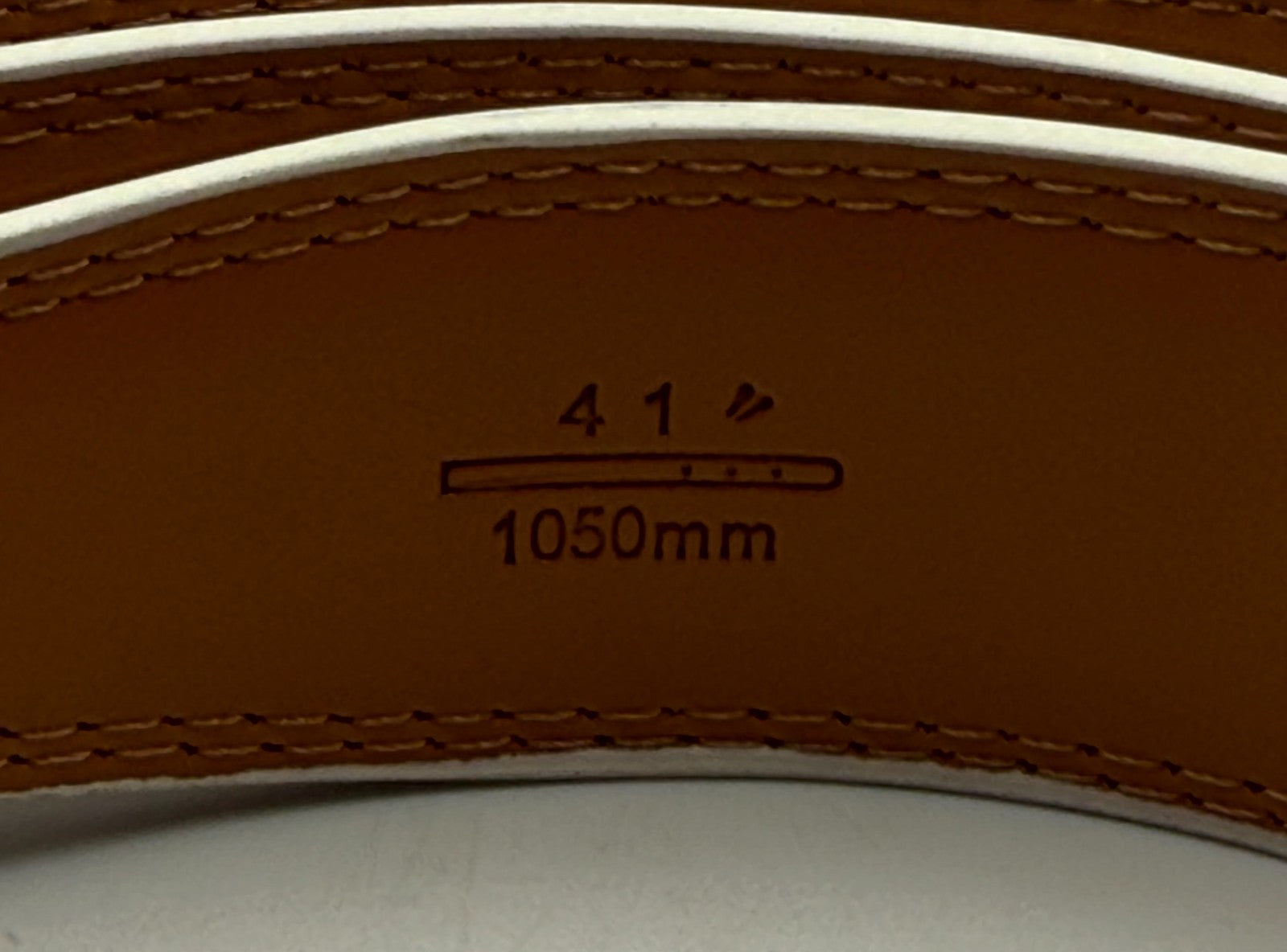 DOOPAI Genuine Leather Dress Belt Men's 41 White Single Prong Adjustable w/ Box