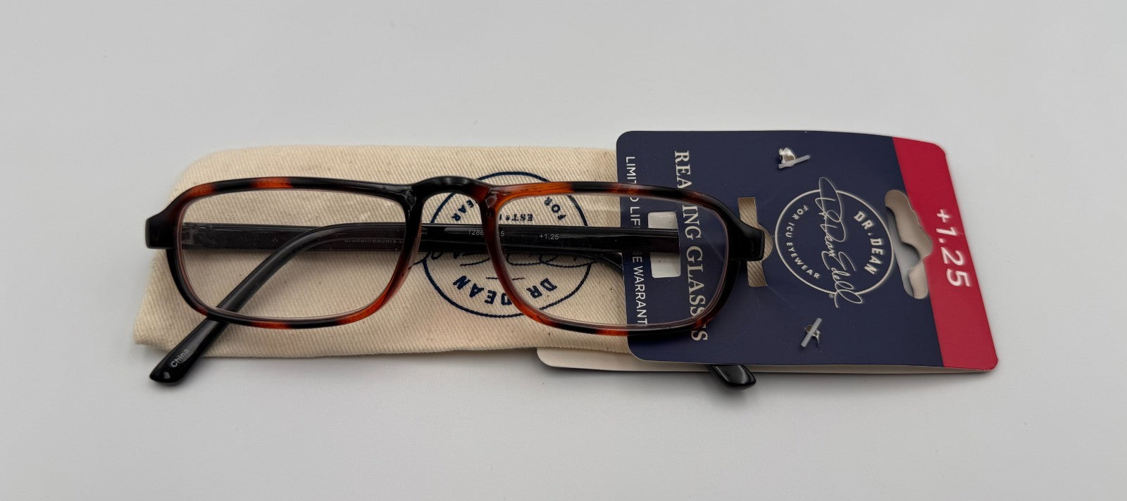 ICU Eyewear Dr. Dean Edell Reading Glasses 1.25 Magnification Brown Frame W/Case