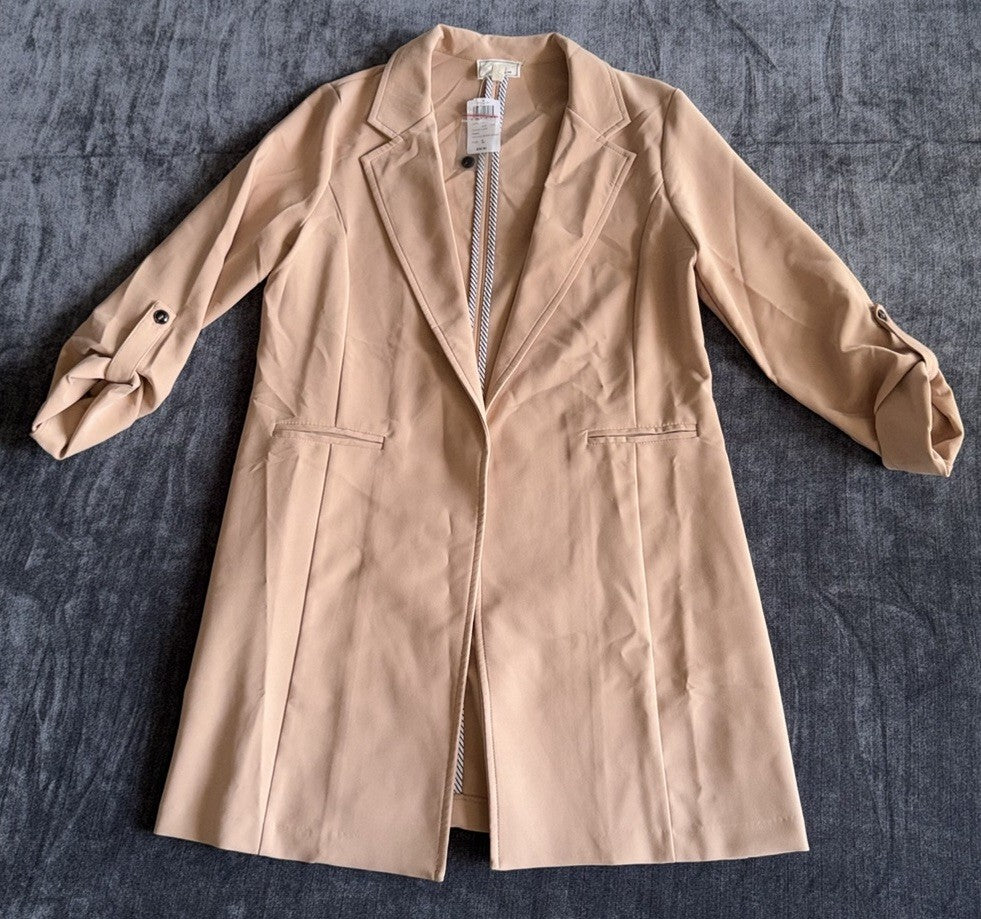 NEW WINDSOR PINK | KHAKI WITH POCKETS BLAZER JACKET WOMEN'S SIZE LARGE (L) NWT